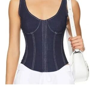 Superdown Denim Corset Top
